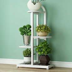 Tiger Pavilion 북유럽 스타일 철제 화분 스탠드, 4단, 화이트