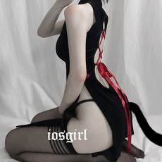 iosgirl 旗袍睡衣，高開叉包臀設計，復古風格性感睡衣