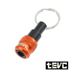 TEVC 工程師工具 單手快插起子頭收納鑰匙圈 鋁合金起子頭套筒, 1個, 橘色