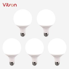 비츠온 LED 전구 볼구 롱타입 G95 12W, 주광색, 5개