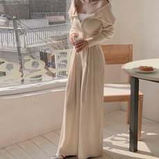 떳다그녀 스위프트 빅카라 투웨이 집업 트레이닝 셋업 츄리닝 투피스 꾸안꾸 데일리 와이드팬츠 세트