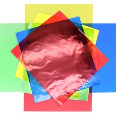 attizone 셀로판지 5색 묶음 투명 컬러 칼라필름지 색지 색종이 미술교재용