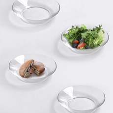 오르 글라스 유리 앞접시 찬기 14cm 4p세트, 1세트