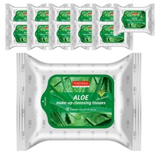 퓨어덤 알로에 메이크업 클렌징 티슈, 30매입, 12개