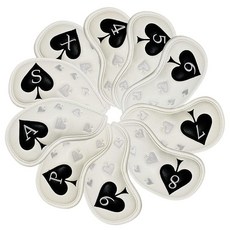 Golf Iron Head Covers 10팩 #4-9 Pw Sw Aw Xw 아이언 커버 헤드커버 화이트 합성 가죽 골프 클럽 프로텍터 모든 클럽에 맞게 디자인 타이