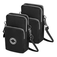 Dailygongam Phoneket 包+Phone Touch 斜挎包, 2個, 黑色手機袋