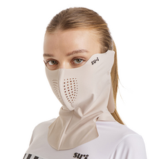 [수이골프 X시리즈 파워형] X3 라이트 UV 자외선 차단 스포츠 마스크 골프 등산 러닝 얼굴햇빛가리개 국내생산, 베이지, 1개