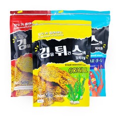 올리온 김 부각 스낵 김튀스 오리지널 바베큐 스파이시 50g 3봉