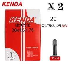 2pcs KENDA 내부 튜브 자전거 20/26/27.5/29/700c/23C Schrader Presta 부틸 고무 MTB 도로 자전거 튜브 내, 13 20x1.75-2.125 AV 32L