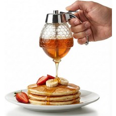 스탠드가 있는 드립 글라스 없는 허니 디스펜서 1팩 커피 바용 시럽 병 용기 가정용 주방용 푸어 서버 200ml 우아한 크롬 도금 손잡이