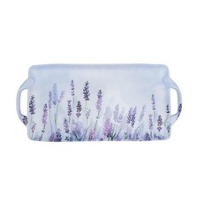 Boston International 손잡이가 달린 장식용 멜라민 서빙 트레이 스몰 40.6cm x 17.8cm(16인치 x 7인치) 해피 타코, Lavender
