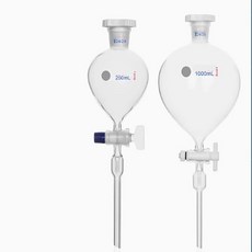 구형 드롭 퍼널 배형 분리 퍼널 원뿔형 60ml 125ml 250ml 드립 퍼널 추출용 롱넥 안전 퍼널, 04 250ml Glass piston, 01   Mainland