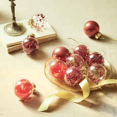 聖誕節裝飾球樹裝飾透明裝飾15P組, 紅色, 6公分, 1套