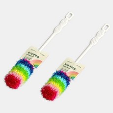 무지개병솔 아크릴병솔 세척브러쉬 컵병솔 물병솔, 2개, 혼합색상