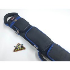 【國華撞球】撞球桿專用Mit 6孔球筒 2大4小 手提雙肩背撞球桿收納袋 防水尼龍材質 (六款可選), 黑+天空藍, 1個