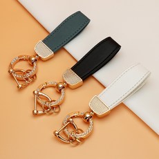 카스타 호환 더뉴 쏘렌토 모하비 더뉴 올뉴 K7 K9 퀸텀 TPU 키케이스 자동차 키홀더 키커버 키링 키용품, 가죽스트랩, 골드_그레이블루