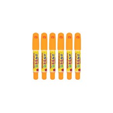 동아 고체 형광펜 원형 / 스틱형광펜 형광펜세트 하이라이트펜 둥근형광펜 스틱형광펜 하이라이트펜 원형형광펜 고체형광펜세트 고체형광펜낱개, 오렌지, 6개