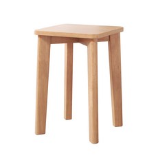 온더루프 사각 원목 스툴 의자, 1개, 내추럴