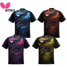 버터플라이 탁구 티셔츠 남녀공용 여름용 기능성 반팔 리메랄 셔츠