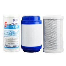 Waternoble 5인치 범용 PP 면 활성탄 필터 요소 역삼투압 시스템 가정용 필터 교체., Stage 3 Set