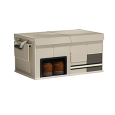 글레이셔 차량용 접이식 대용량 트렁크 정리함 신발 수납함, 베이지(대형60L)