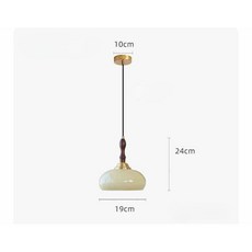 華燈惠 中古風Vintage柿子造型餐廳吊燈 營造侘寂風格吧檯臥室復古牀頭燈, 單頭-奶黃玻璃, 奶黃玻璃