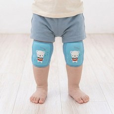 맘앤밥 애니멀 벨크로 무릎보호대 2장 세트, 블루곰