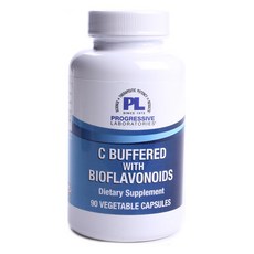 PROGRESSIVE LABORATORIES 含有植物膠囊的 C 緩衝生物類黃酮, 90顆, 1罐