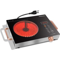 싱글 버너 전기 쿡탑 110V 네파라시 휴대용 스토브 1800W 손잡이 터치 컨트롤 및 노브 타이머 안전 잠금장치플러그인 포함, 1_single burner