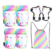 아동용 무릎 패드 팔꿈치 손목 가드 드로스트링 백 포함 조절 가능한 보호 장비 세트 여아 남아 3-8세 롤러 스케이팅 바이크 177402, 용 무릎 패드 팔꿈치 손목 가드 드로스트링 백 포함 조, 1개