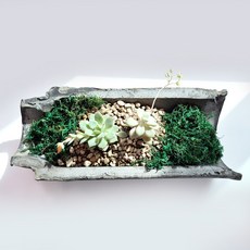 옛기와 수기와 암기와 인테리어 돌 빈티지 다육화분 야생화 기와장 기와 화분, 1개, 기와