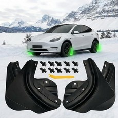 [아마존4.5+ 미국출고 218197] 2025-2026용 머드 플랩 테슬라 모델 Y 주니퍼 액세서리 [드릴 필요 없음] 전천후 스플래시 가드 펜더 페인트 전면 및 후면, [아마존4.5+ 미국출고 218197] 2025-202