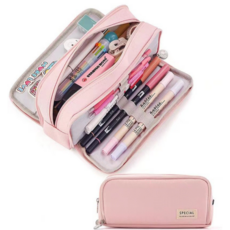 대용량 초 중등 고등 펜 파우치 필통, 1개, 핑크