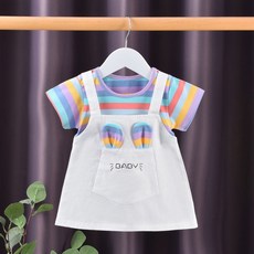DIU 女童連衣裙夏季新款洋氣純棉薄款夏天短袖女孩兒童裙子