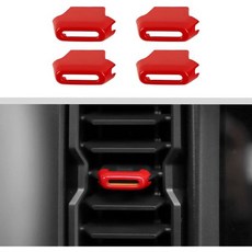 JWWY 포드 브롱코 센터 콘솔 에어컨 통풍구 조절 장치 장식 커버 트림 호환 내부 액세서리 2021-2026년+ 4개 세트 빨강