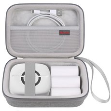 Elonbo HUIJUTCHEN/Cabaro 무선 미니 스티커 포켓 프린터와 호환되는 휴대용 케이스 블루투스 스마트 휴대용 영수증 포토 프린터 여행 가방 잉크 없는 열전사, Grey, 라이트 그레이