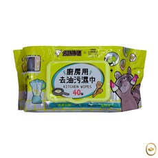 芳詩傳德 廚房用去油汙濕巾 40抽 加蓋, 1個, 芳詩傳德廚房用去油汙濕巾 40抽