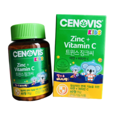 세노비스 키즈 트윈스 징크씨 아연+비타민C, 60정, 1개