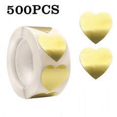 온샵 골드 하트 스티커 롤 500P 선물포장 다꾸 재물운