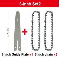 미니 스틸 전기톱 체인 전정톱 액세서리 정원 전정 부품 목공 도구 교체 4 인치, 6)6 inch SET2, 1개