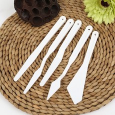 AR-AP0015 五支塑料調色刀 水粉刮刀 蝶古巴特DIY拼貼工具, 1個, 16.5-19.2 cm