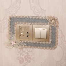 【開發票/統編】歐式開關插座裝飾貼 房間牆面美化保護套, 雙開芭提雅青色, 雙開芭提雅青色