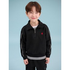 빈폴 키즈 BEANPOLE KIDS 반집업 스웨트 셔츠 & 스트라이프 티셔츠 2PCS 세트 - 블랙 반팔 반바지 바람막이 상하복