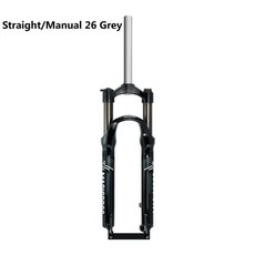기계식 스프링 포크 수동 잠금 퀵 릴리즈 트래블 서스펜션 산악 자전거, 1개, 8. 26 Inch Grey