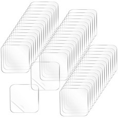 장착용 투명 양면 접착 패드 120개 5.4cm(2.16인치) 방수 접착 스티커 양면 튼튼한 프리컷 강력한 접착 압정 종이 문 유리 금속 벽걸이 카펫 고정용, 장착용 투명 양면 접착 패드 120개, 5.4cm(2.