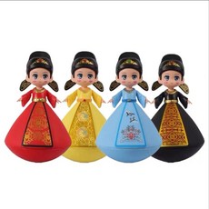 大唐不夜城音樂不倒翁小姐姐 禮物 不怕摔 可搖動 帶聲 西安文創紀念品, 小號男款4個一套 獨立包裝, 1個