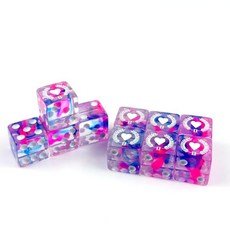 10피스 16mm D6 주사위 6면 주사위 세트 라운드 코너 보드 게임 주사위, 핑크-2