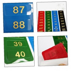 PVC 키박스 번호표 87 88 39 40 소형 사각 스티커 신발장 옷장 찜질방, 1개, 녹색 10개번호 1판_301번이상 번호