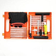 헤비 듀티 휴대용 타이어 수리 키트 세트 올인원 플러그 빠른 수정을위한 Klt, 오렌지, 1세트