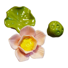 手工陶瓷蓮藕荷葉花瓶, 荷花 蓮藕 荷葉 陶瓷